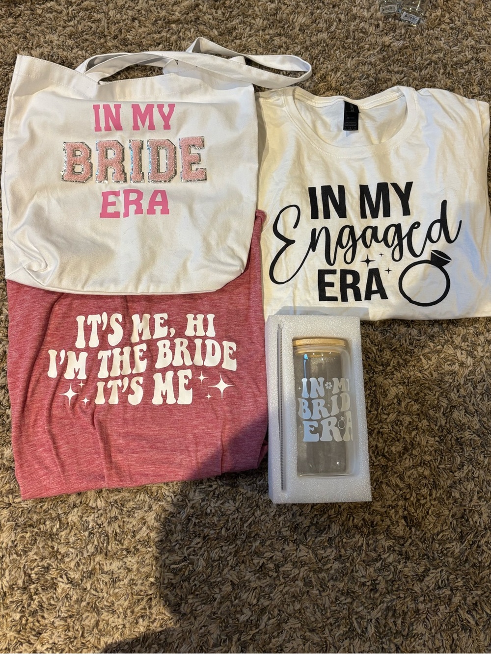 In My Bride Era - Tote, 2 t-shirts, and a cup